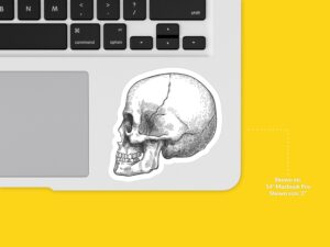 Hatch Drawn Skull Sticker