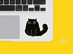 Frizzy Black Cat Sticker