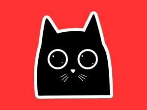 Cute Black Cat Sticker