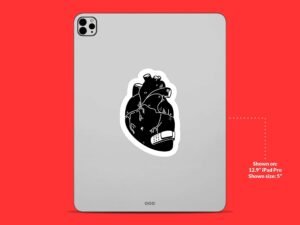 Bandaged Black Heart Sticker
