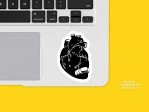 Bandaged Black Heart Sticker