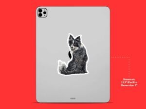 Watercolor Border Collie Sticker