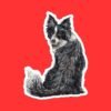 Watercolor Border Collie Sticker