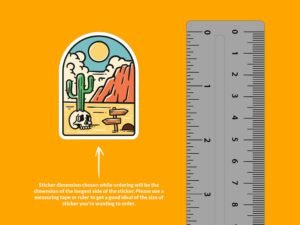 Desert Cactus Skull Sticker