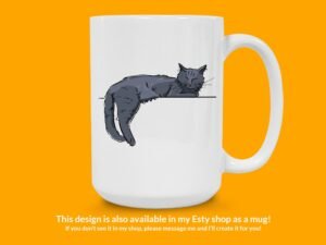 Cute Cat Sticker | Gray Cat Sticker, Laying Cat Sticker, Crazy Cat Lady, Funny Cat Sticker, Cat Car sticker, Cat Car Decal, Cat Themed Gifts