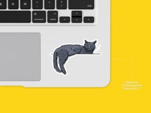 Cute Cat Sticker | Gray Cat Sticker, Laying Cat Sticker, Crazy Cat Lady, Funny Cat Sticker, Cat Car sticker, Cat Car Decal, Cat Themed Gifts