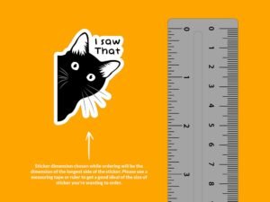 I Saw That Sticker | Black Cat Sticker, Funny Cat sticker, Cute Cat Sticker, Crazy Cat Lady, Peeking Cat Sticker, Cat Themed Gift, Cat Decal