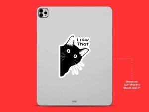 I Saw That Sticker | Black Cat Sticker, Funny Cat sticker, Cute Cat Sticker, Crazy Cat Lady, Peeking Cat Sticker, Cat Themed Gift, Cat Decal