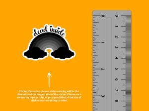 Dead Inside Rainbow Sticker