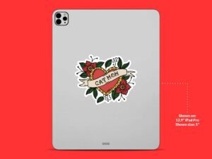 Cat Mom Sticker | Heart Sticker, Flower Sticker, Tattoo Sticker, Floral Sticker, Car Sticker, Waterbottle Sticker, Cute Cat Sticker