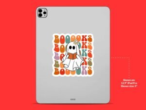 Cute Reading Ghost Sticker