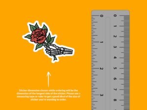 Skeleton Rose Sticker