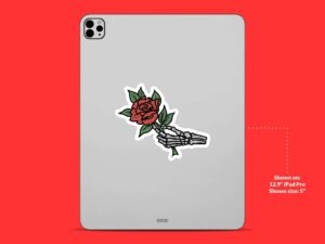 Skeleton Rose Sticker