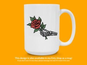 Skeleton Rose Sticker