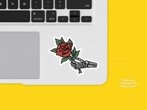 Skeleton Rose Sticker