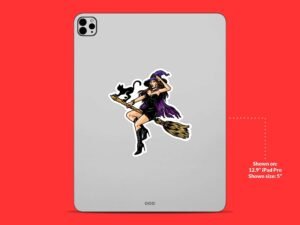 Black Cat Witch Sticker