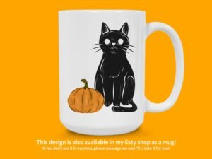 Black Cat Pumpkin Sticker