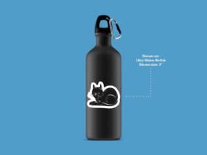 Sleeping Black Cat Sticker