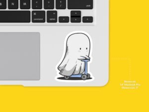 Scooter Cute Ghost Sticker