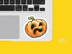Weird Pumpkin Jack O Lantern Sticker