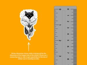 Magical Cat Flower Sticker - Purrfectly Enchanting Decal for Cat Lovers | Vinyl Sticker, Laptop Sticker, WaterBottle Sticker, Trendy Sticker