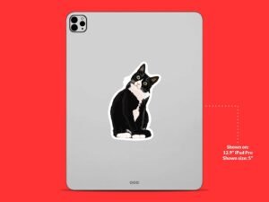 Confused Cute Cat Sticker - Purrplexed Feline Adorning Your World | Vinyl Sticker, Laptop Sticker, Water Bottle Sticker, Trendy Sticker