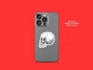 Hatch Drawn Skull Sticker