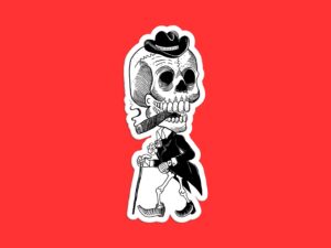 Dapper Skeleton Sticker