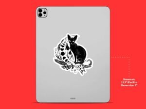 Mystical Black Cat Sphynx Sticker