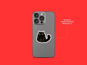 Frizzy Black Cat Sticker