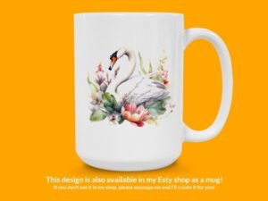 Watercolor Swan Sticker