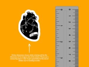 Bandaged Black Heart Sticker