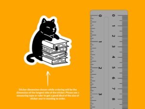 Cute Reading Cat Sticker