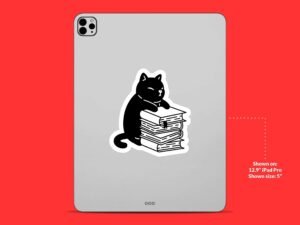 Cute Reading Cat Sticker