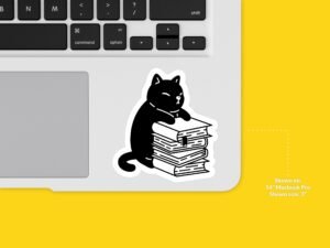 Cute Reading Cat Sticker