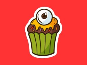 Eyeball Cupcake Sticker