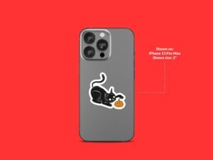 Black Cat Pumpkin Sticker
