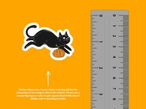 Black Cat Pumpkin Sticker