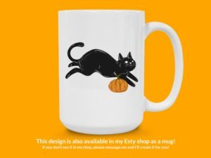 Black Cat Pumpkin Sticker