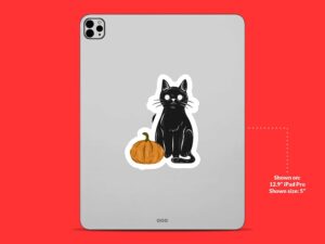 Black Cat Pumpkin Sticker