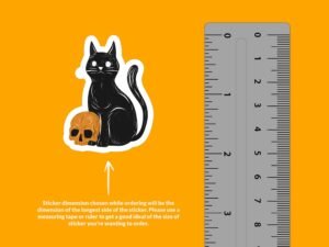 Black Cat Pumpkin Sticker