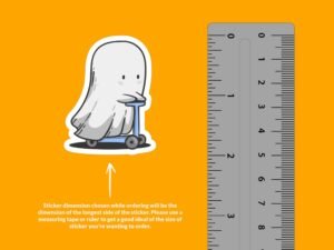 Scooter Cute Ghost Sticker