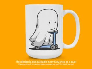 Scooter Cute Ghost Sticker