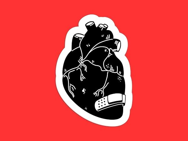 Bandaged-Black-Heart-Sticker-B0D1TD8GBH