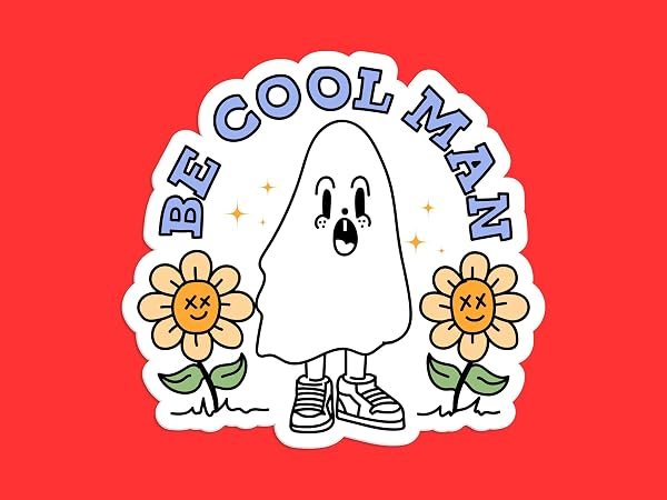 Be-Cool-Ghost-Sticker-B0D1V8NN4Q