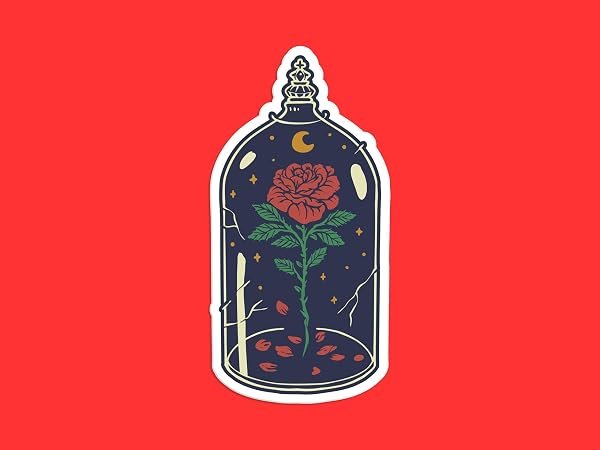 Beauty-and-the-Beast-Enchanted-Rose-Sticker-B0D1V3YPYH