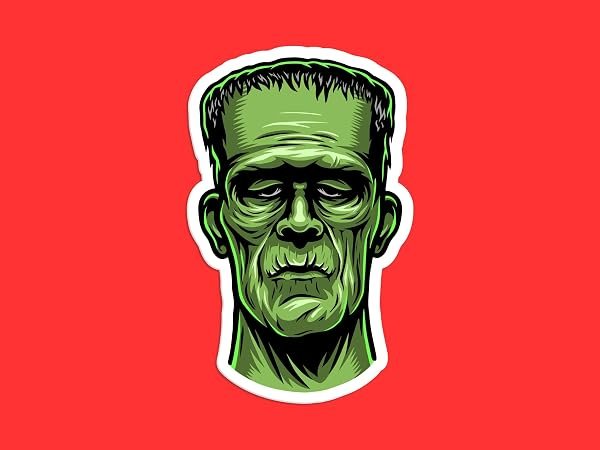 Frankenstein-Monster-Sticker-B0D1V371WG