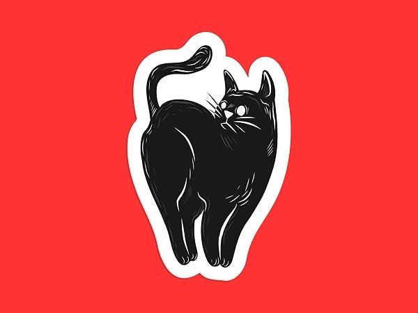 Goth-Black-Cat-Sticker-B0D1TSMJZH