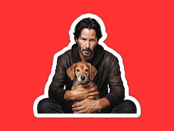 Keanu-Reeves-Puppy-Sticker-B0D1TL12ZK