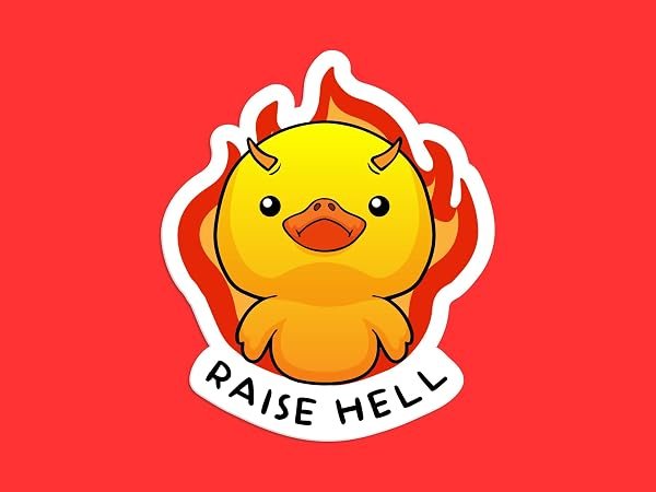 Raise-Hell-Duck-Sticker-B0D1V465TQ